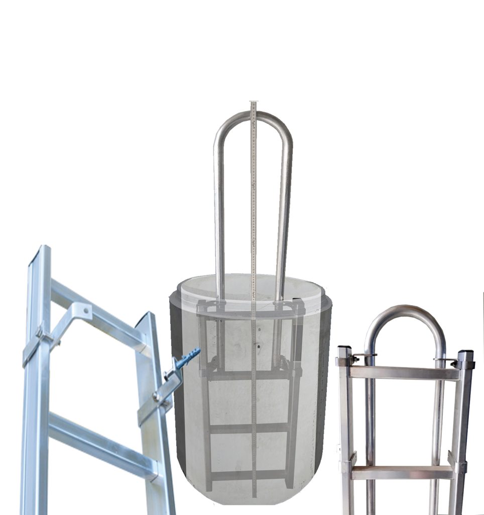 Schachtleiter, Aluminiumleiter, Einstiegsleiter